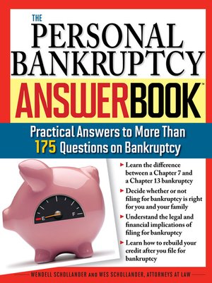 The Personal Bankruptcy Answer Book - ebook
